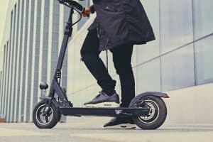 Man riding electric scooter