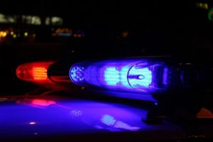 Police lights at night