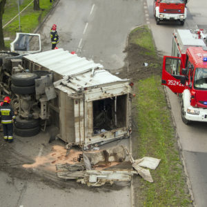 garbage truck after an accident