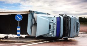 side down truck accident