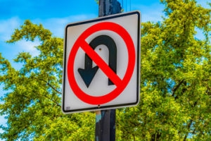 u-turn sign- road sign