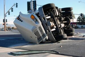 truck accident - rolledover