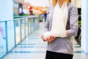 person with injured arm