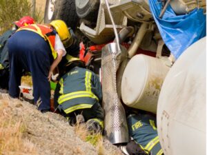 fatal truck accident scene in Richmond