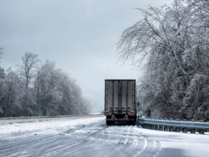 truck driving adverse weather