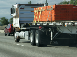 cargo spill from semi truck