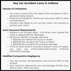 Key Car Accident Laws in Indiana