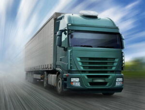 Green Truck on Highway