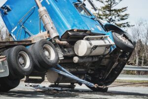 Truck wreck on road