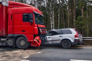 Truck crashes into car due to brake failure