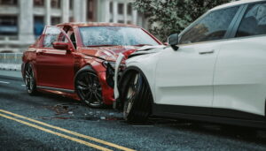 two cars collided head-on