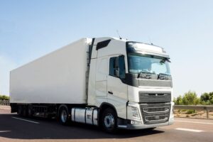 White truck on road