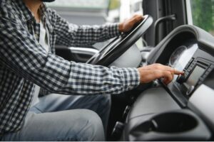 Truck driver distracted while driving